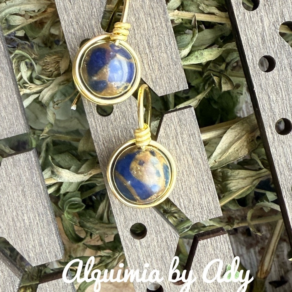 Alquimia Gold and Blue Bohemian Earrings